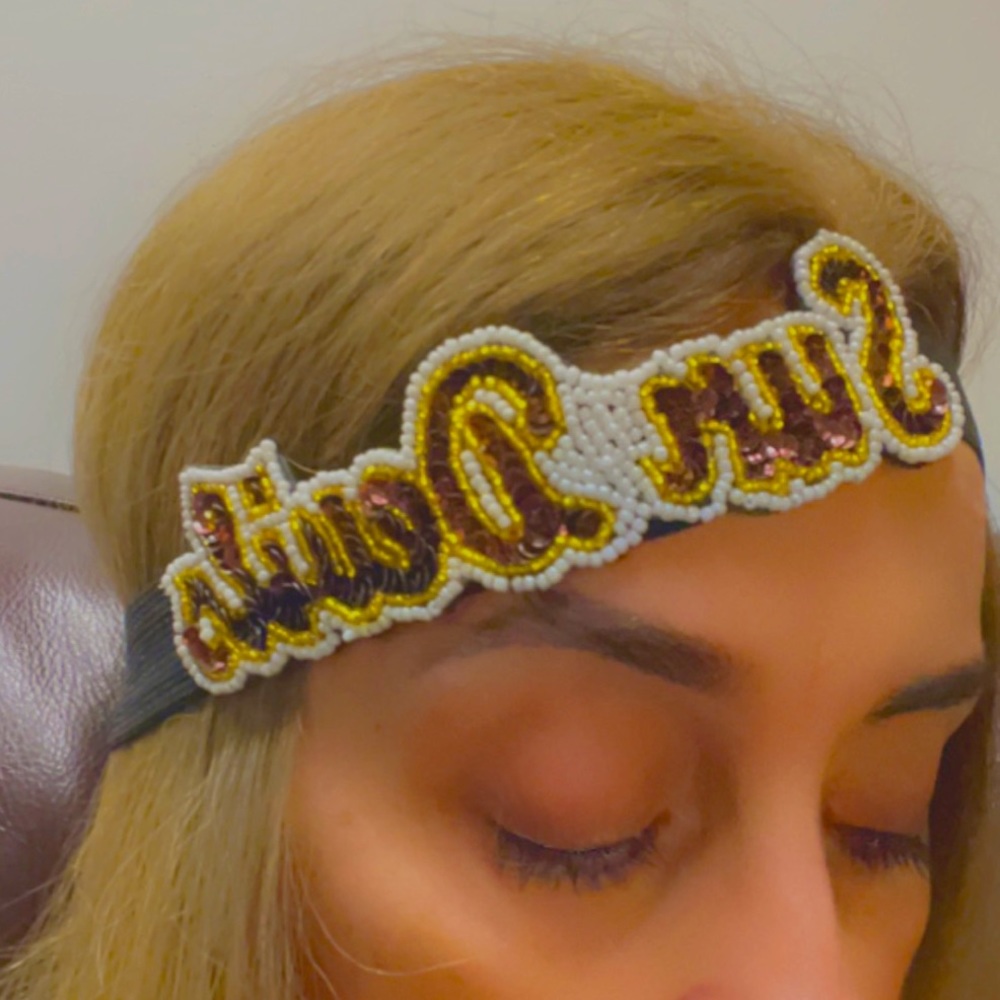 Arizona State Sun Devils sequined and beaded headband
